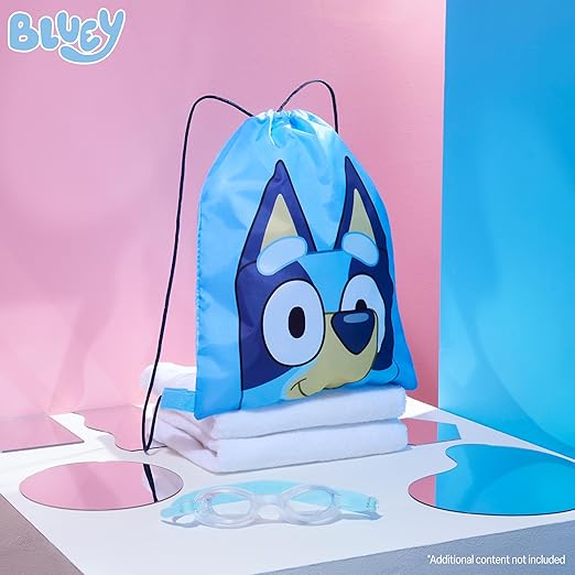 Bluey Bolsas com cordão para crianças, bolsa de natação de 29 x 38 cm com ventilação de fluxo de ar