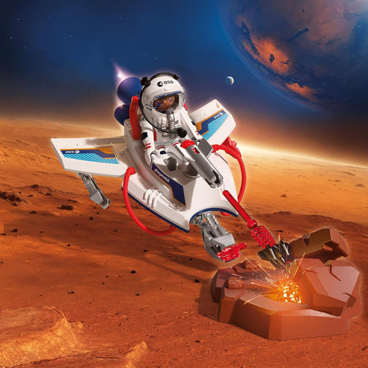 Playmobil Space ESA Planador Espacial e Astronauta – Veículo voador com função de disparo e braço de garra, exploração espacial no quarto das crianças, conjunto de brinquedo, diversão para crianças a partir de 4 anos, 72013