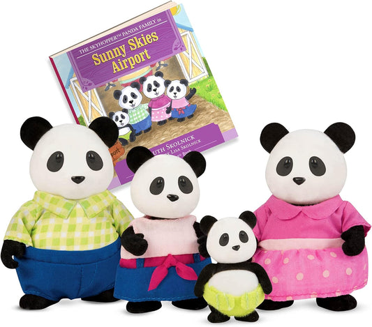 Li'l Woodzeez 6154M Li'l Woodzeez - Familia Skyhopper Panda - Juego de 5 piezas con figuras en miniatura y libro de cuentos - Acc Tiere juguetes y accesorios de animales para niños a partir de 3 años, multicolor