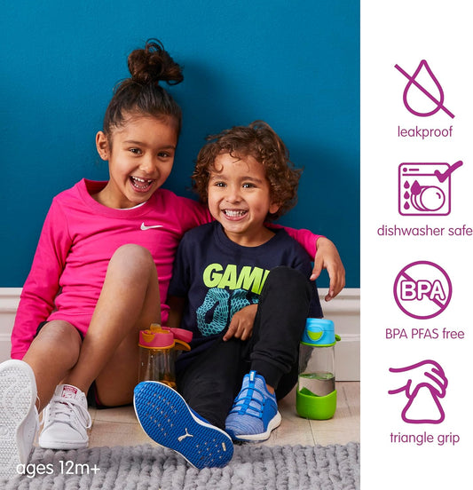 b.box Garrafa de água e bebidas Sport Spout | Garrafa com fácil aderência e tampa à prova de vazamentos | Design moderno e divertido para crianças, incline e beba | 600ml/20