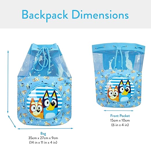 Bluey Bolsa de Natación para Niños Mochila de Natación para Piscina y Playa con Cordón para Niños o Niñas Azul