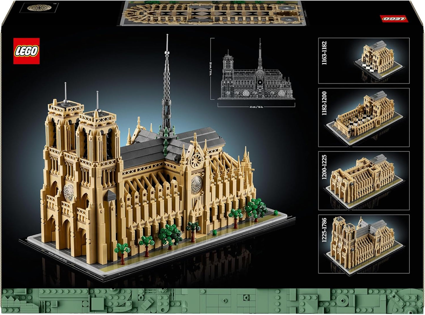 Lego 21061 Arquitetura Notre-Dame de Paris Set, Kit de modelo para adultos construírem, Decoração para casa ou escritório, Presente colecionável para amantes da história, homens, mulheres, ele ou ela 21061
