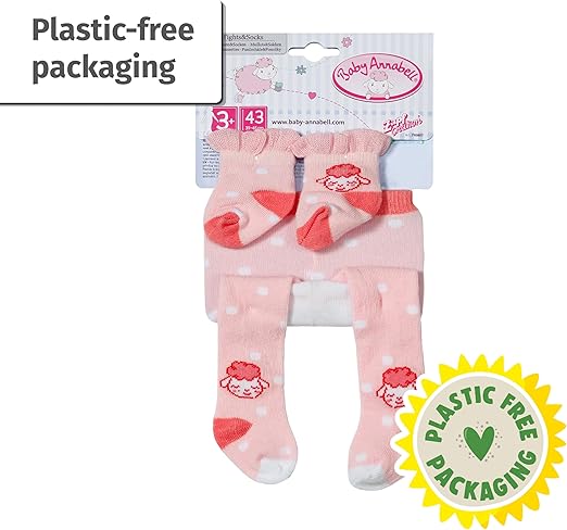 Baby Annabell Meias e collants em dois modelos sortidos para bonecas de 43 cm, pacote com 1 collant e 1 par de meias para boneca, para crianças a partir de 3 anos, 710807 Zapf Creation