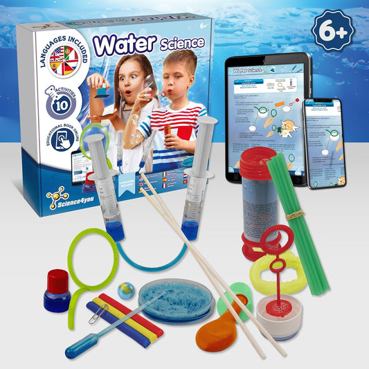 Science4you Kit de ciências de bolhas de água para crianças de 6, 7, 8 e 9 anos ou mais – Descubra a ciência da água e faça suas próprias bolhas de sabão gigantes, kit de experimento de brinquedo, presente para meninas e meninos