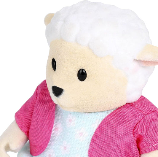 Li'l Woodzeez WZ6721Z Familia de ovejas Curlycuddles para abuelos grandes, juego de 7 piezas con figuras en miniatura, juguetes y accesorios de animales para niños a partir de 3 años, multicolor