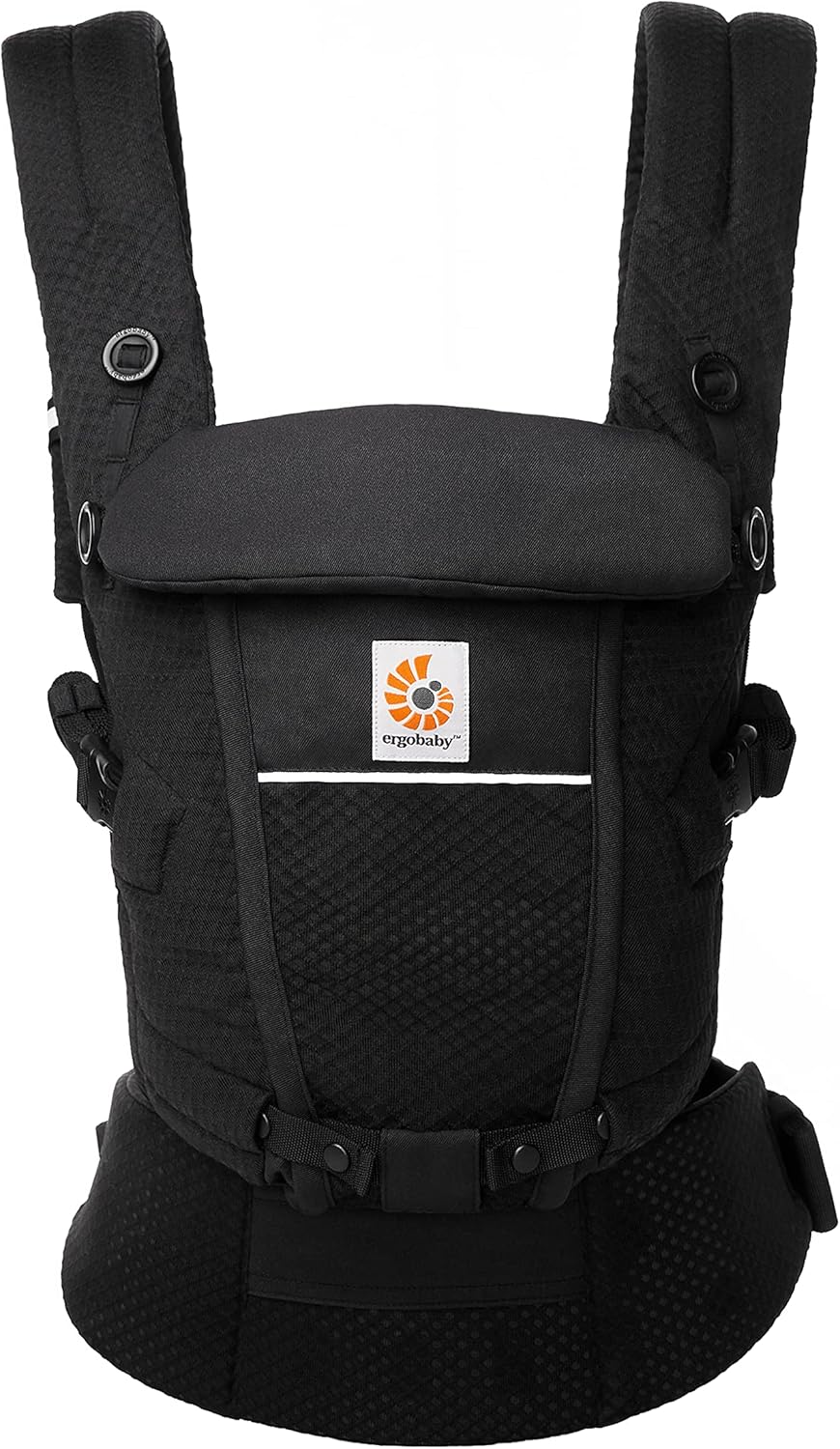 Ergobaby Porta-bebês Adapt para recém-nascidos desde o nascimento, 3 posições, malha SoftFlex, porta-barriga ergonômico para bebês, porta-costas, porta-bebês, Onyx Black