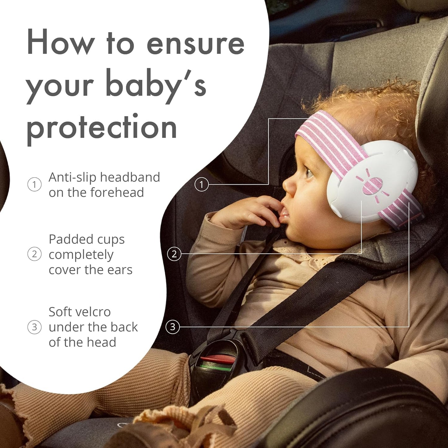 Alpine Muffy Baby Ear Defender para bebês e crianças pequenas de até 36 meses - Protetores de ouvido com redução de ruído - Fones de ouvido confortáveis para bebês contra danos auditivos e melhora o sono - Preto