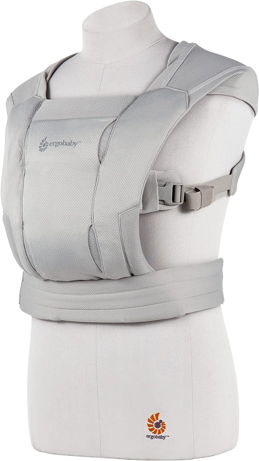 Ergobaby Porta-bebês ergonômico Embrace Soft Air Mesh para recém-nascidos desde o nascimento, porta-barriga ergonômico de 2 posições, porta-bebê frontal, cinza macio