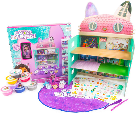 Gabby's Dollhouse Conjunto Mini Clay World - Presente Criativo para Meninas com Argila de Secagem ao Ar e Ferramentas de Modelagem - Kit de Artesanato para Casa de Bonecas - Artes e Ofícios para Crianças