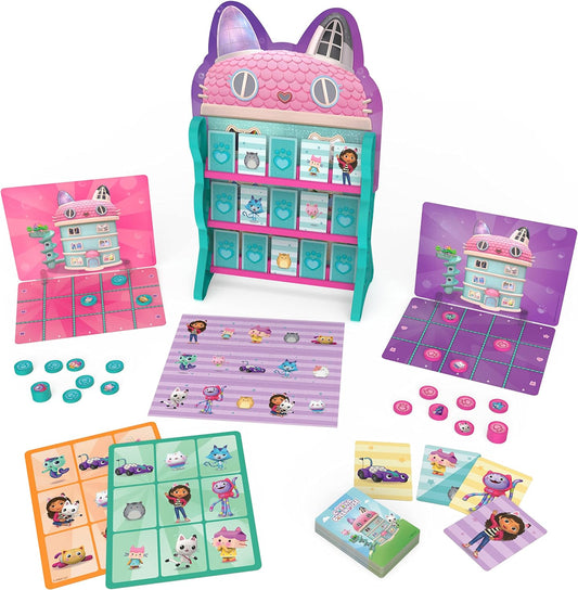 Gabby's Dollhouse HQ Games Damas Tic Tac Toe Memory Match Go Fish Tarjetas de bingo Juegos de mesa Juguete Regalo Netflix Suministros para fiestas, para niños de 4 años en adelante