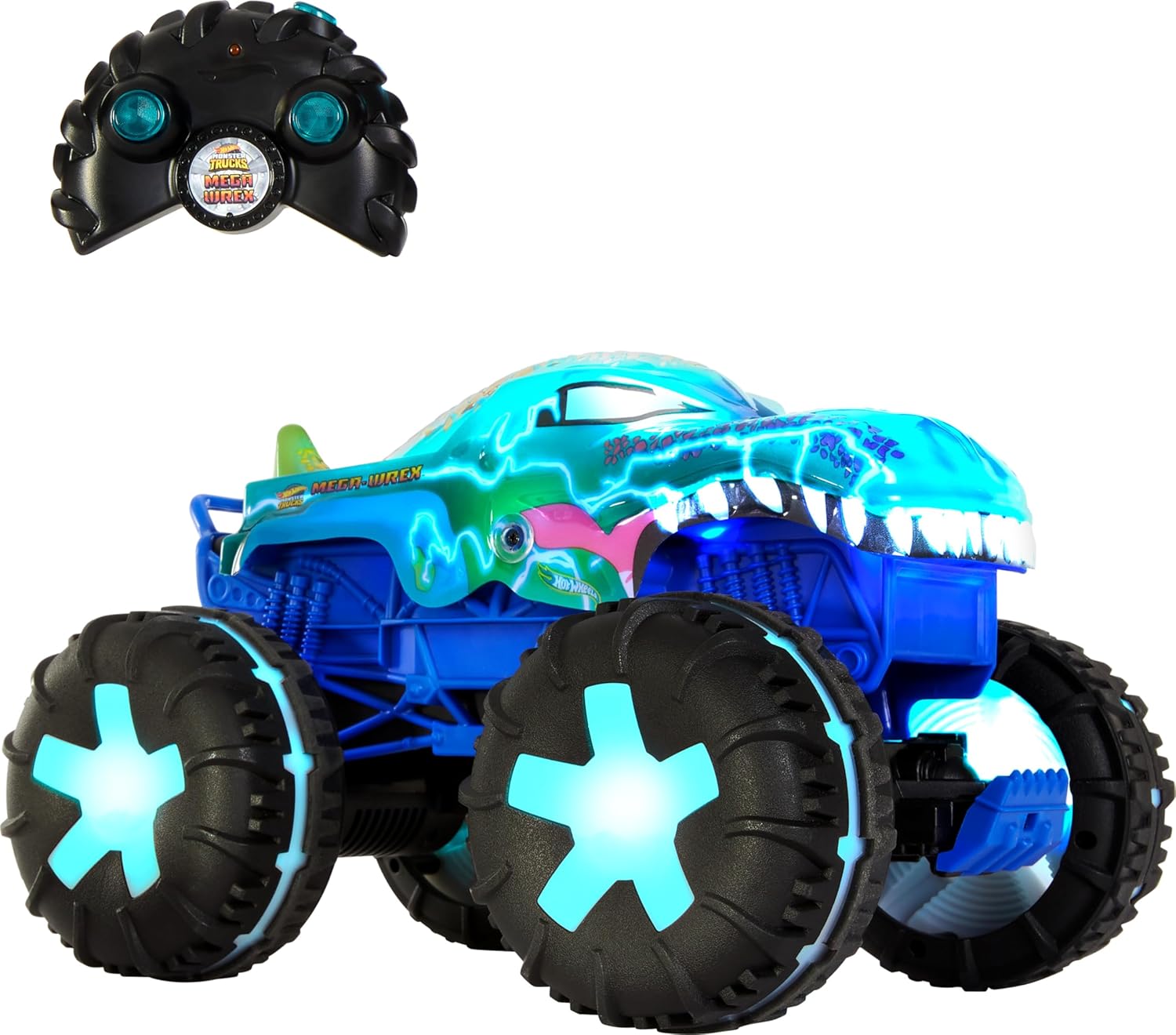 Hot Wheels Carro de controle remoto Monster Trucks, escala 1:15 Mega-W ...
