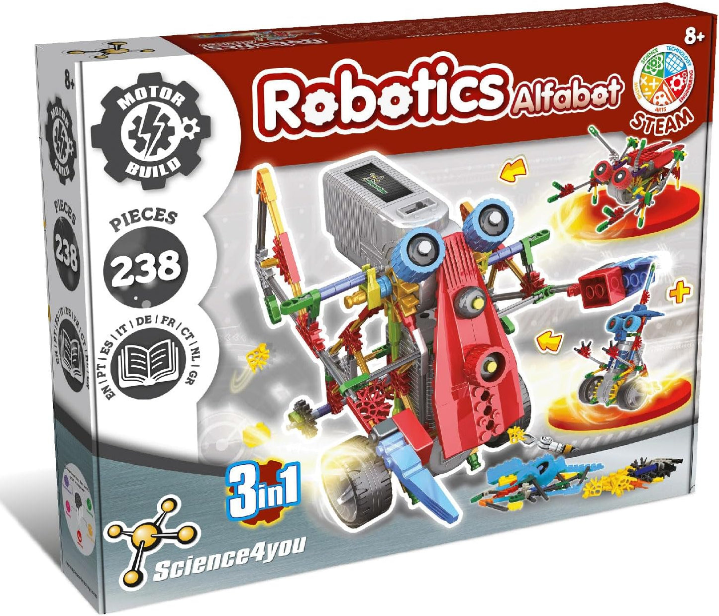 Science4you Robotics Betabot - Construção de robôs, Science4you Robotics Deltabot - Construção de robôs, Science4you Robotics Scorpiobot - Ciência Stem, Science4you Robotics Rexbot - Construção de robôs, Science4you Robotics Alfabot - Kit