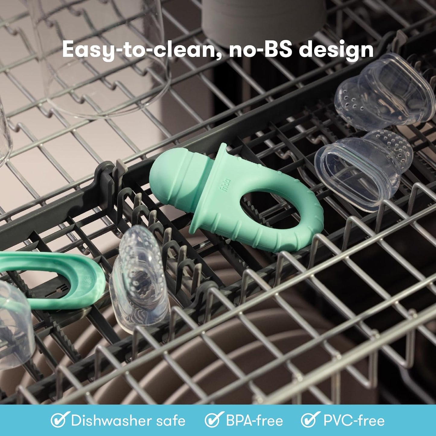 Frida Baby Alimentador Push Pop, Chupeta de Desmame para Bebês para Alimentos Frescos e Congelados, Alimentador de Silicone para Bebês, Introduza Novos Alimentos com Segurança, Pode Ir à Máquina de Lavar Louça