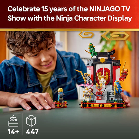 LEGO NINJAGO Expositor de Personagens Ninja 15º Aniversário - Kit de Montagem do Portão do Monastério com 8 Minifiguras Colecionáveis e Espadas - Presente Nostálgico para Meninos a partir de 14 Anos e Fãs Adultos - 71866