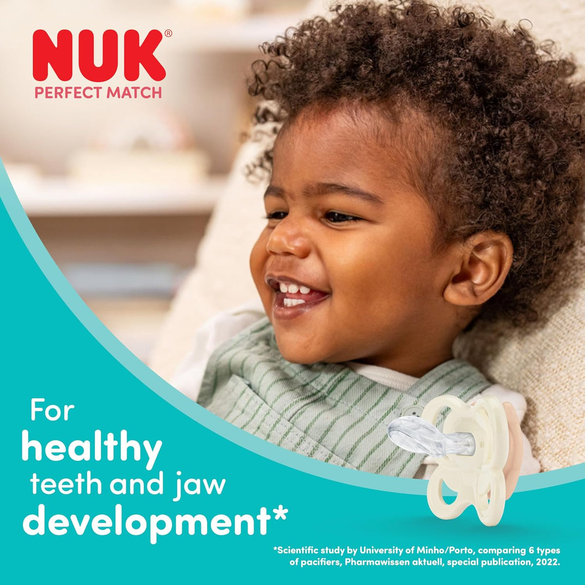 NUK Conjunto de Mamadeiras e Chupeta Perfect Match para Recém-nascidos | 0-3 Meses | 2 Mamadeiras Anticólicas (150 ml, 260 ml), 1 Chupeta Perfect Match Air | Arco-íris | Kit com 3 itens