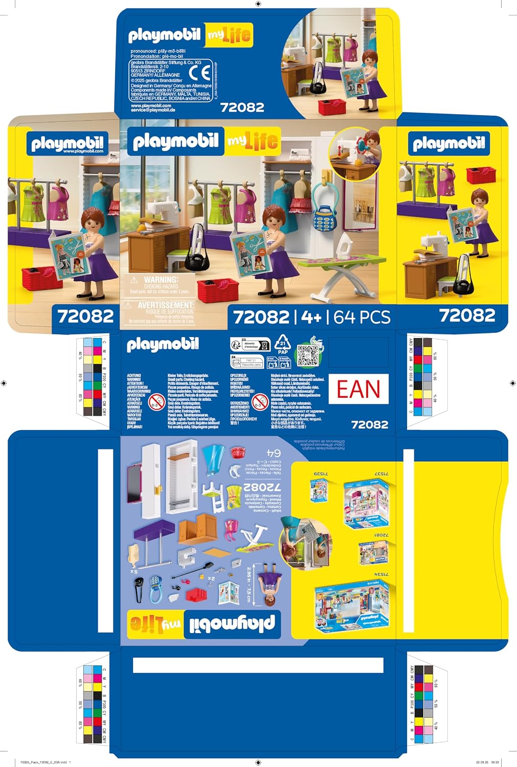 Playmobil MyLife Designer de Moda, Ateliê de costura com máquina de costura e 6 looks, Estimula a criatividade, Brinquedo infantil para crianças a partir de 4 anos, 72082