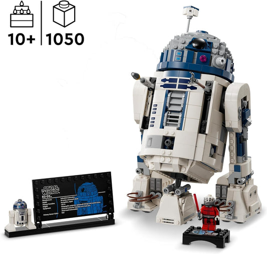 LEGO Conjunto de modelos Star Wars R2-D2, figura de brinquedo droid montável para crianças, meninos e meninas de mais de 10 anos, com minifigura de Darth Malek do 25º aniversário e placa de decoração, ideia de presente de recordações 75379