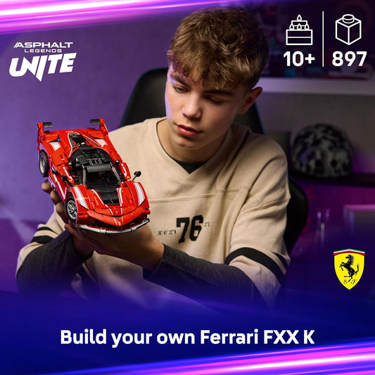LEGO Technic Ferrari FXX K Carro de Corrida - Kit de Construção e Exibição com Motor V12, Diferencial e Pistões Móveis - Presente para Fãs de Automobilismo para Meninos a partir de 10 Anos - 42212