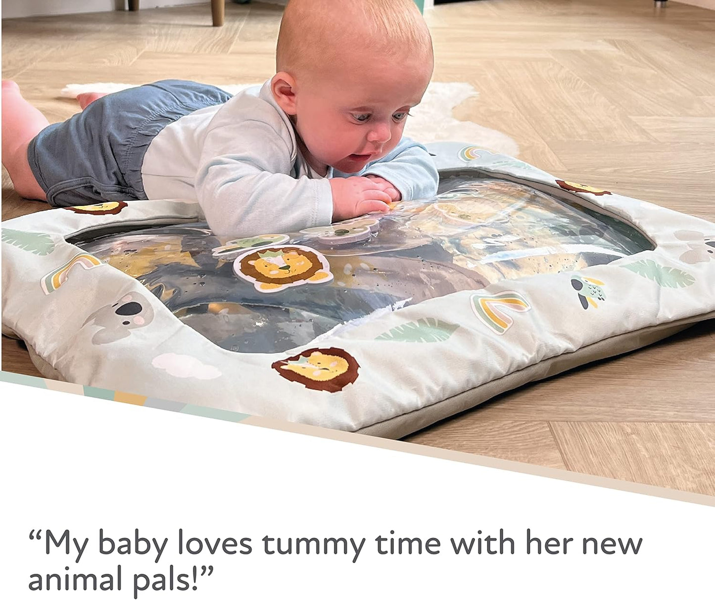 Asiento para bebé Nuby Animal Adventures Sit-Me-Up - Asiento inflable para sentarse y jugar en el suelo | Bandeja extraíble | Lavable a máquina | Apto a partir de 6 meses y mayores.