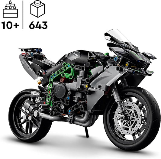 LEGO Brinquedo de motocicleta Technic Kawasaki Ninja H2R, presente de veículo para crianças, meninos e meninas de mais de 10 anos, conjunto de construção de motocicleta colecionável, kit de modelo em escala para brincadeira independente 42170