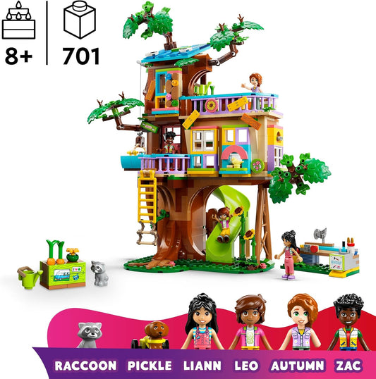 LEGO Conjunto de Hangout Friends Friendship Tree House, brinquedo criativo com jardim, 4 personagens minibonecas, figuras de animais e acessórios de comida para brincadeiras imaginativas