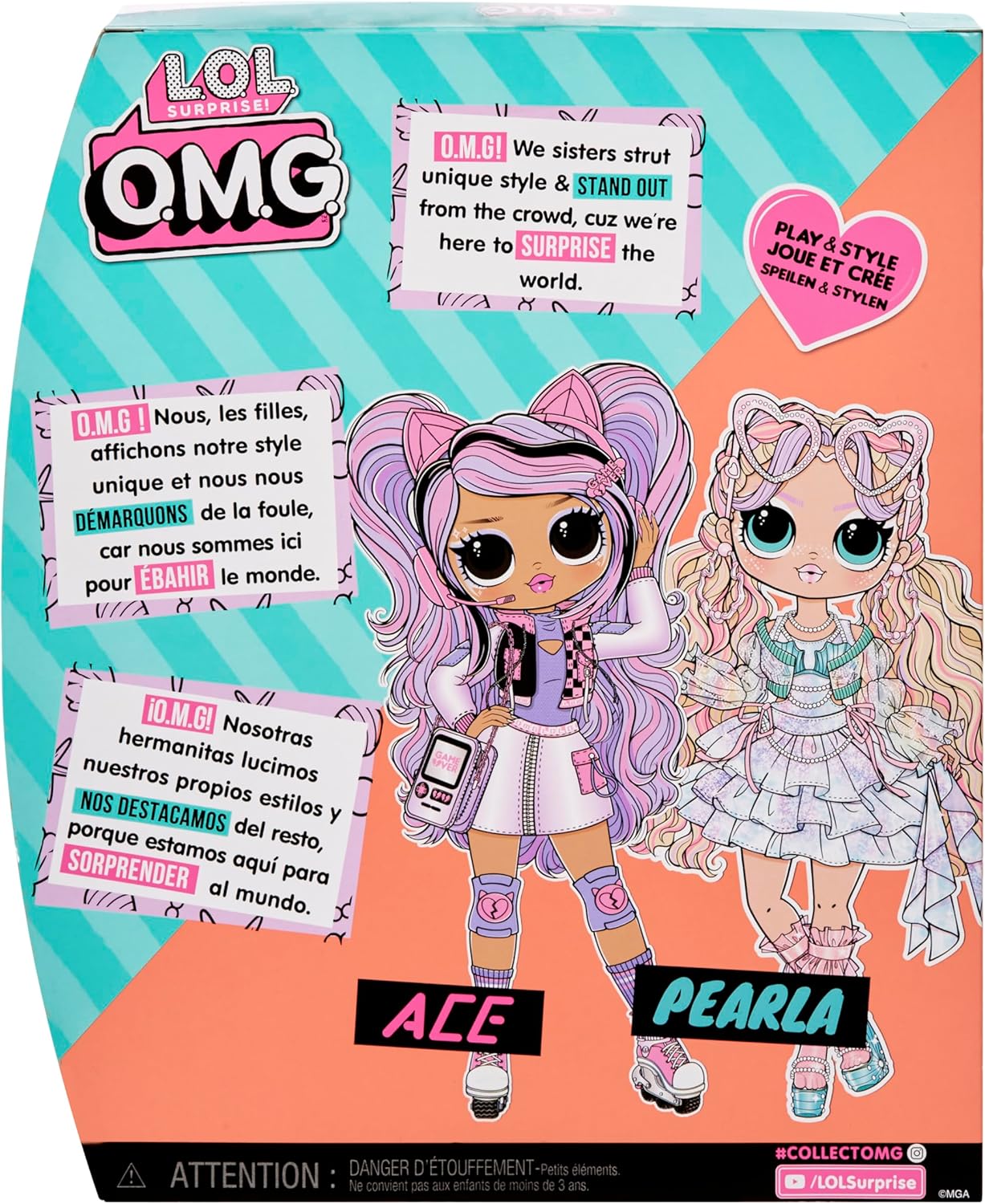 LOL. Surpresa! OMG Fashion Doll Pearl com 15 surpresas - boneca incluindo roupas e acessórios com tema de sereia - ótima para crianças a partir de 4 anos