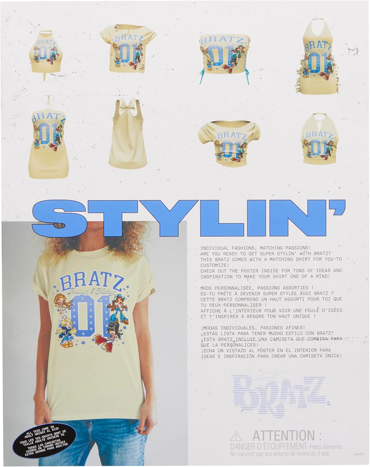 Bratz Stylin' Sasha - Boneca Fashion com Camiseta Personalizável para Você, Acompanha Acessórios, Brinquedo Fofo para Meninas