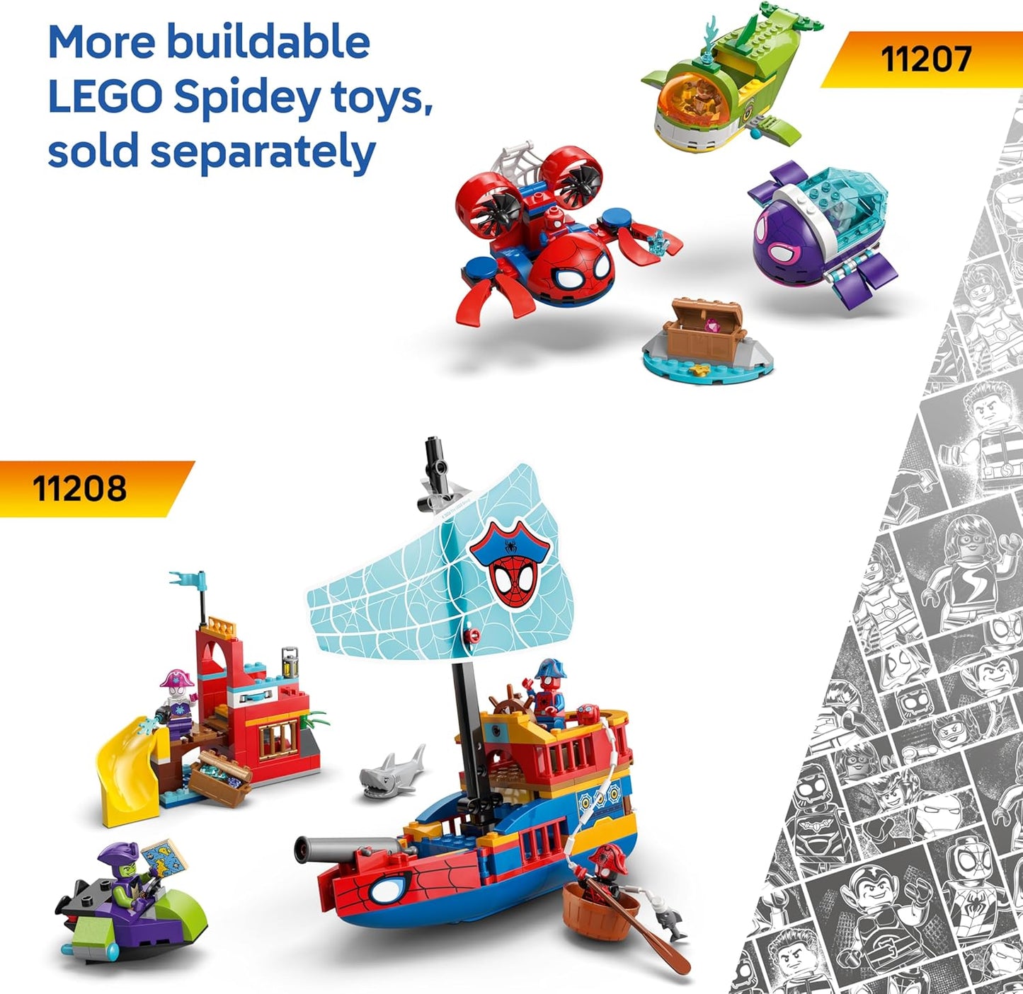 LEGO ǀ Marvel Homem-Aranha em sua Moto vs. Rino - Brinquedo de Super-Herói com Moto e 2 Minifiguras - Presente para Meninos a partir de 4 Anos e Fãs do Desenho do Homem-Aranha e Seus Amigos Incríveis - 11206