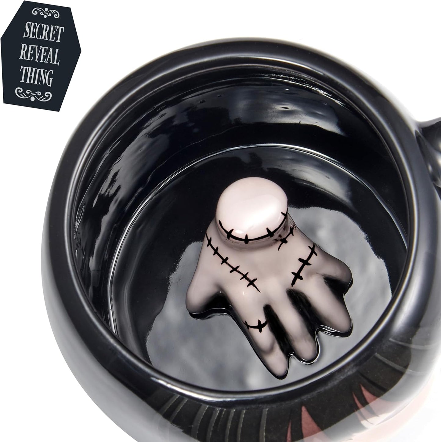 Caneca 3D para presente WOW! STUFF Wednesday and Thing | Mistério dentro | Produtos oficiais da Wednesday, itens colecionáveis, brinquedos e presentes | Para adolescentes, pré-adolescentes e adultos