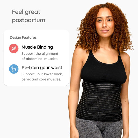 BABYGO® Faixa abdominal pós-parto para recuperação abdominal e cesariana | Envoltório de fichário feminino