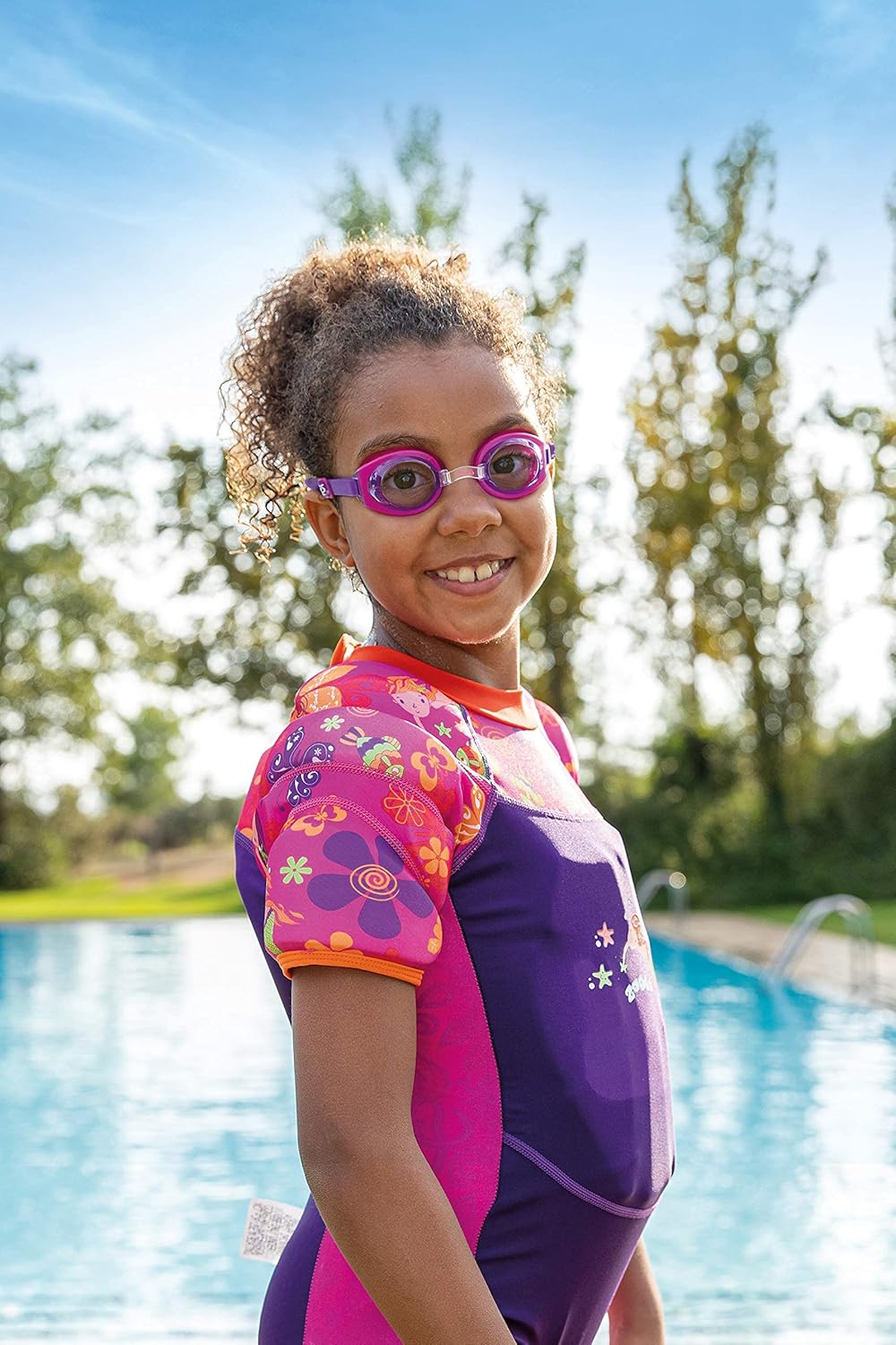 Zoggs Little Ripper Gafas de natación para niños, gafas de natación con protección UV, correa para gafas para niños con ajuste de deslizamiento dividido, lentes de gafas de natación rosa sin niebla, gafas para edades de 0 a 6 años