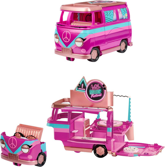 L.O.L. Surprise! Ônibus de Turnê do Festival de Música – Conjunto 5 em 1 com Boneca Exclusiva, Acessórios Musicais e Móveis, Mais de 20 Itens Inclusos, Para Crianças a Partir de 4 Anos