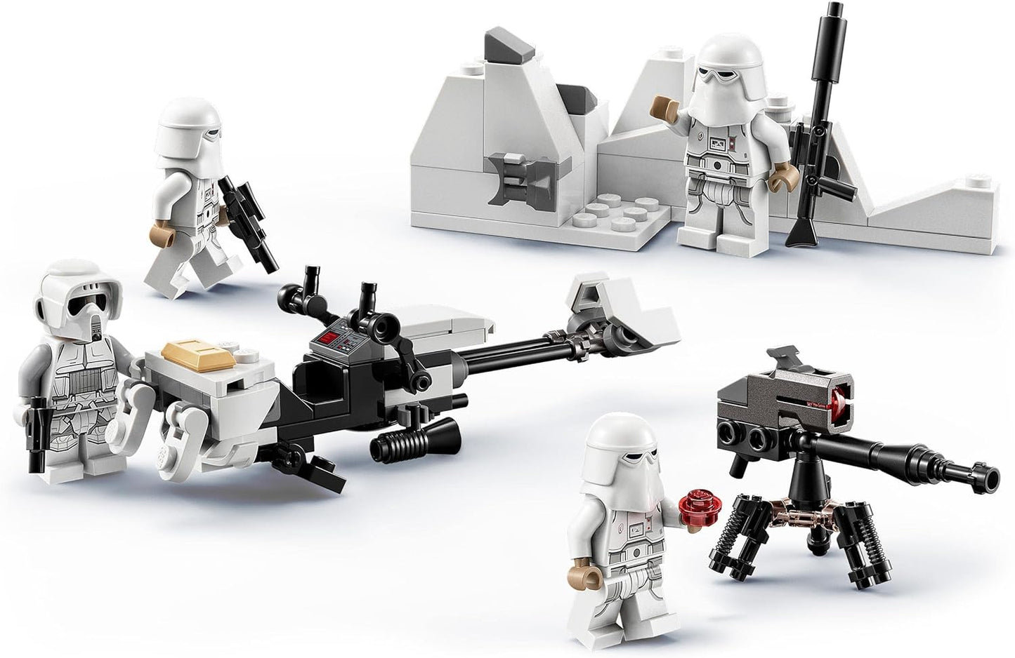 LEGO Star Wars Clone Trooper e Battle Droid Battle Pack Brinquedos de construção para crianças com veículo Speeder Bike, 4 minifiguras e 5 figuras, presentes para meninos e meninas com mais de 7 anos de idade 75372