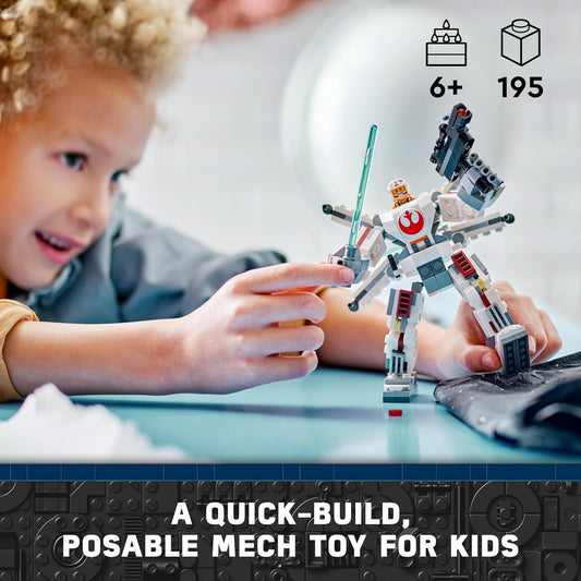 LEGO Star Wars Luke Skywalker X-Wing Mech, brinquedo de construção colecionável para meninos, meninas e crianças de 6 anos ou mais, com uma minifigura de personagem para aventuras de ação e fantasia, pequena ideia criativa para presente 75390