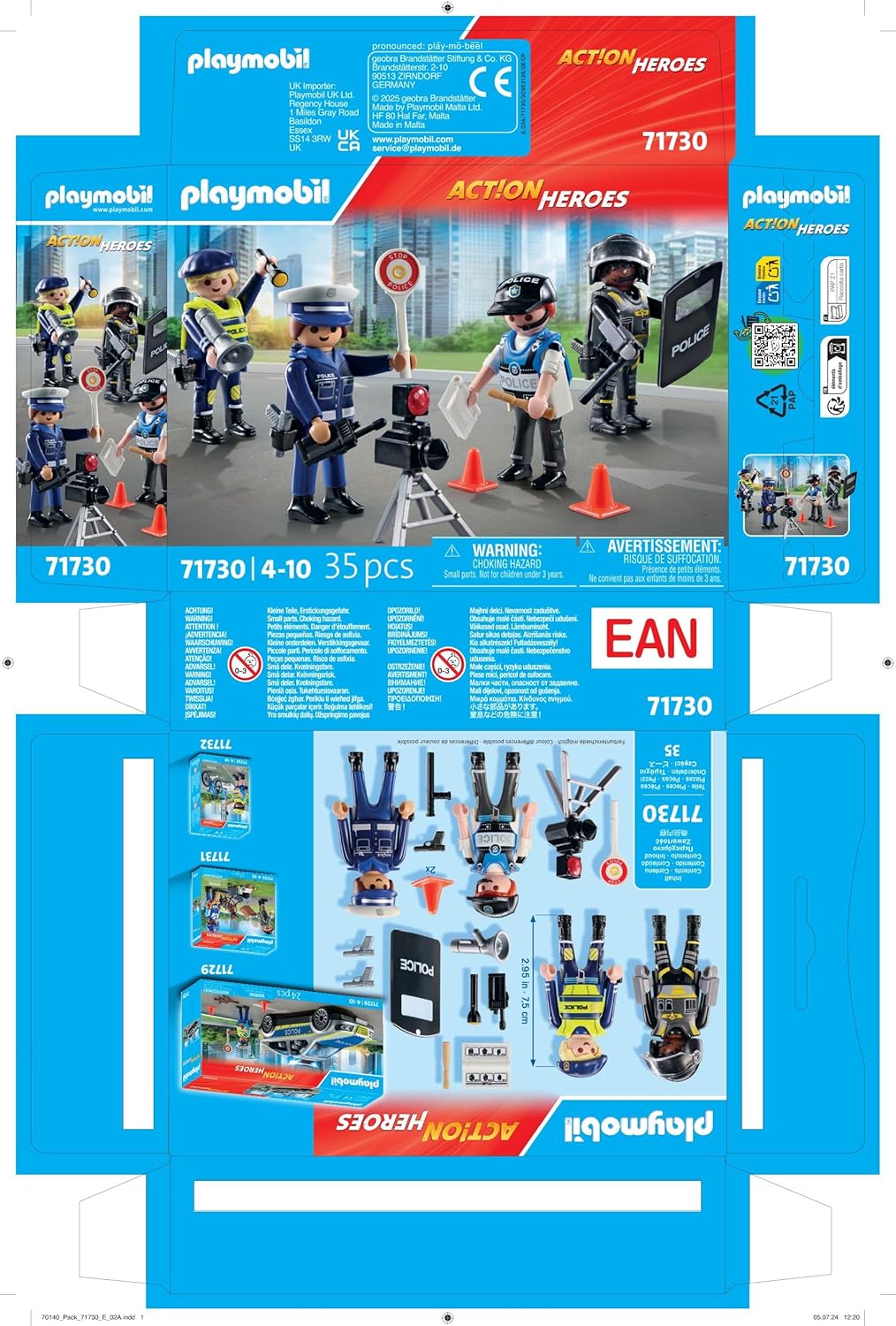 Playmobil | Heróis de Ação | Conjunto de Figuras Policiais | Figuras de Brinquedo | Figura Policial | Brinquedos para Crianças a partir de 4 anos | 71730