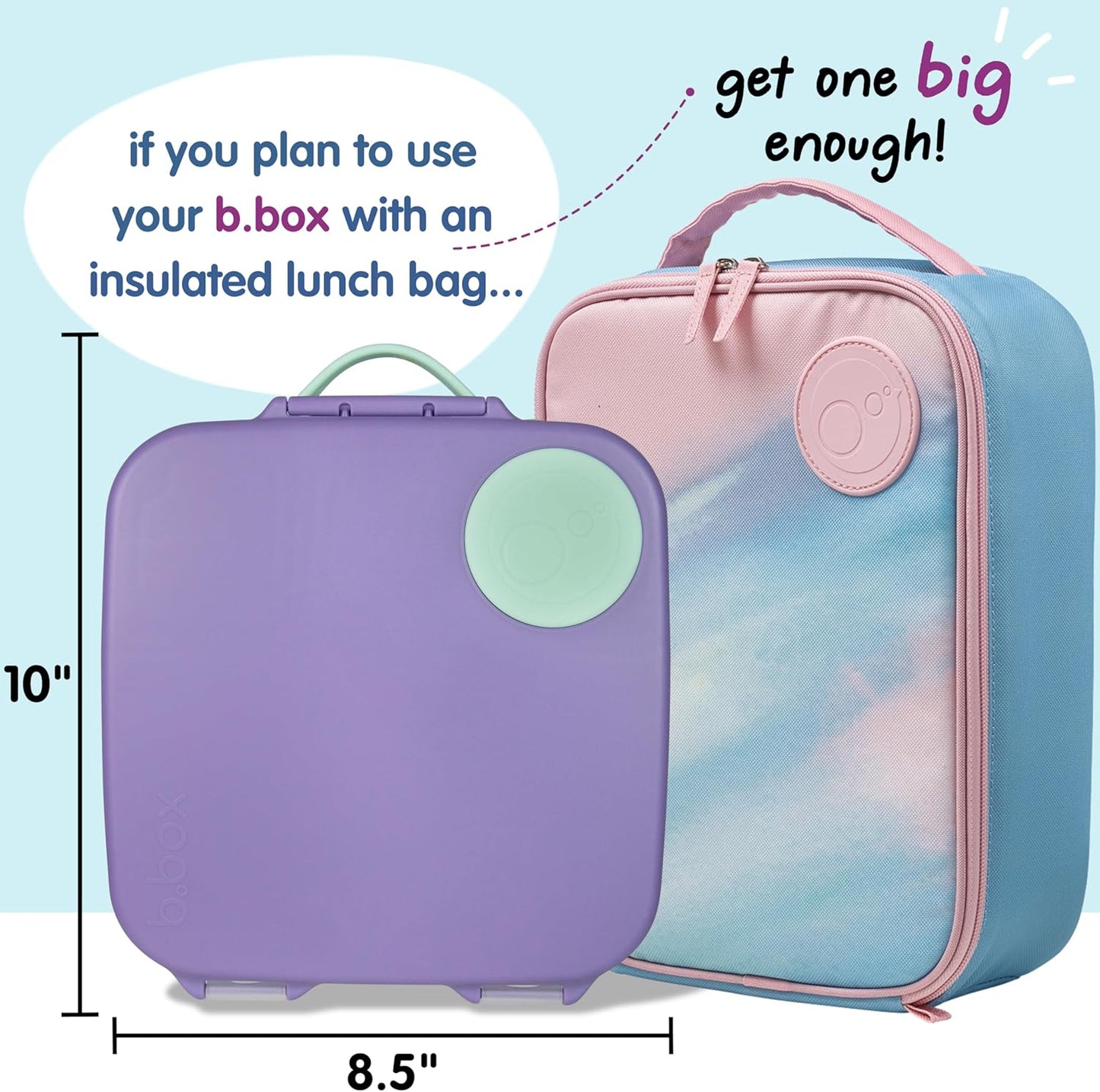 b.box Lancheira | Caixa Bento Grande com 4 Compartimentos (2 à Prova de Vazamentos), Divisória Removível, Bolsa Térmica de Gelo | Ideal para a Escola | a partir de 3 anos | Capacidade de 2L