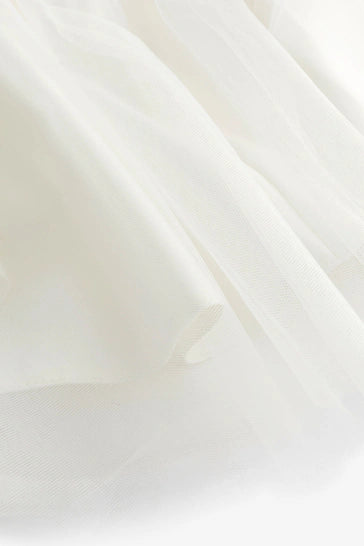 |BigGirl| Vestido Laço Florista - Creme Marfim (3 meses a 16 anos)