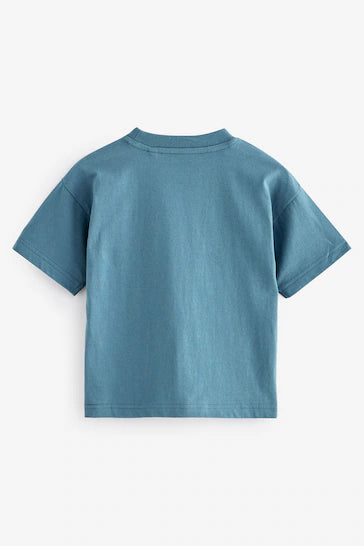 |Boy| Camiseta De Manga Curta Acolchoada Azul Mickey (3 meses a 7 anos)