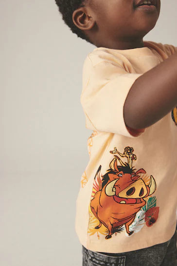 |BigBoy| Camiseta De Manga Curta Laranja Rei Leão (6 meses - 8 anos)