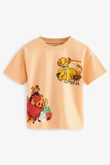 |BigBoy| Camiseta De Manga Curta Laranja Rei Leão (6 meses - 8 anos)