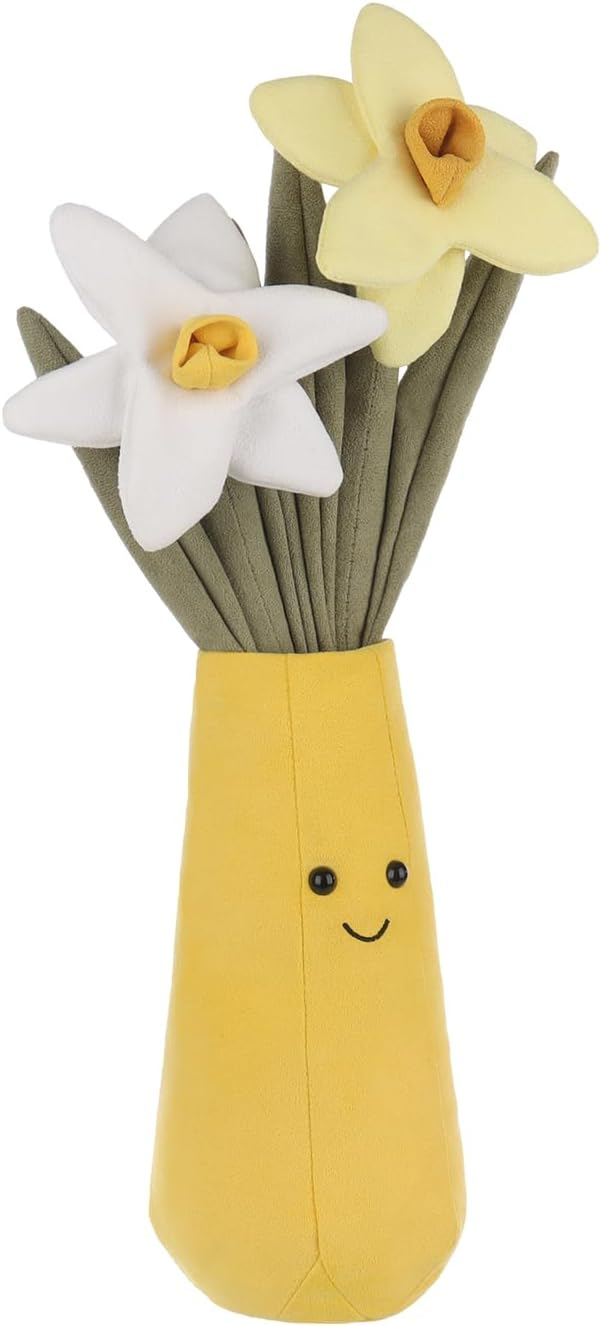 Damasco Flor Cordeiro Em Vaso De Peluche Narciso Vaso Planta Bichos De Peluche Para Crianças, Brinquedos De Peluche Macios E Fofos Para Bebé Menina E Menino, Vaso De Flor Em Vaso Fofo Narciso Planta 14,2 Polegadas