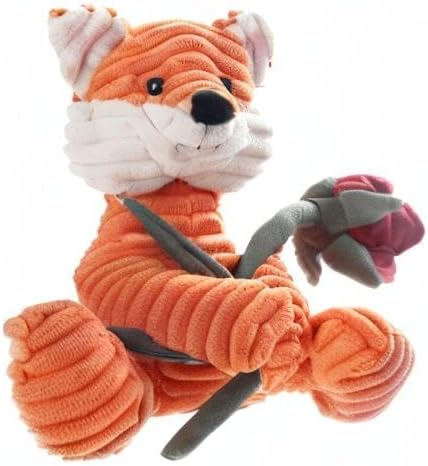 Animal de peluche de cordeiro damasco, veludo cotelê rosa, raposa, brinquedos macios do dia dos namorados, peluche fofinho, perfeito para crianças de 8,7 polegadas