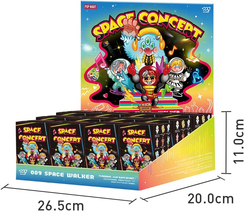 POP MART Space Walker Space Concert Series 3Boxes Caixa de bonecos de ação exclusivos Brinquedo de arte colecionável popular Figura fofa Presente criativo para festa de aniversário de Natal Feriado