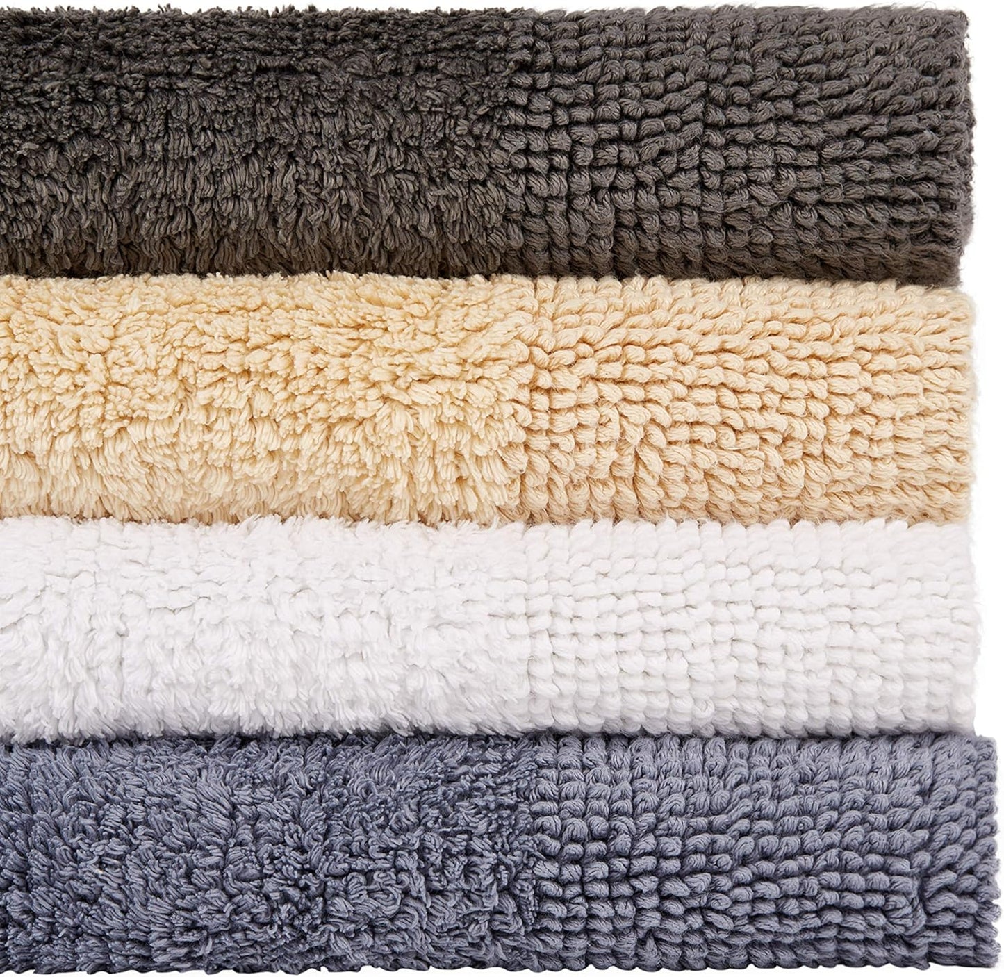 Tapete de banho Panda Bamboo 50 x 80 cm - Ultra absorvente, antiderrapante e lavável à máquina, experiência de spa, branco puro