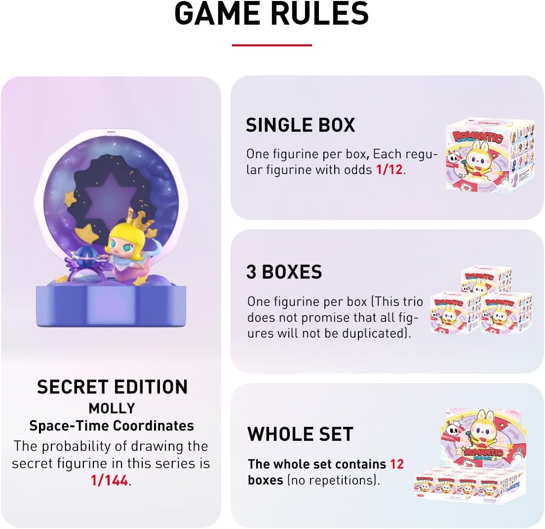 POP MART Caixa de Anel Romântico Série 4 Conjuntos de Cenas Conjunto Completo Articulado Personagem Design Premium Presentes para Mulheres Brinquedo Colecionável Favorito dos Fãs Figura de Ação de Brinquedo de Arte