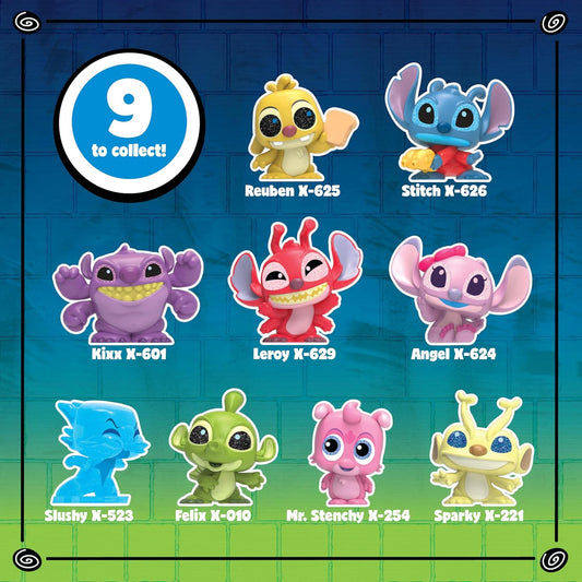 Disney Doorables Just Play Stitch Experiments Collection Peek, 9 brinquedos colecionáveis de 3,8 cm, para meninos e meninas a partir de 5 anos.