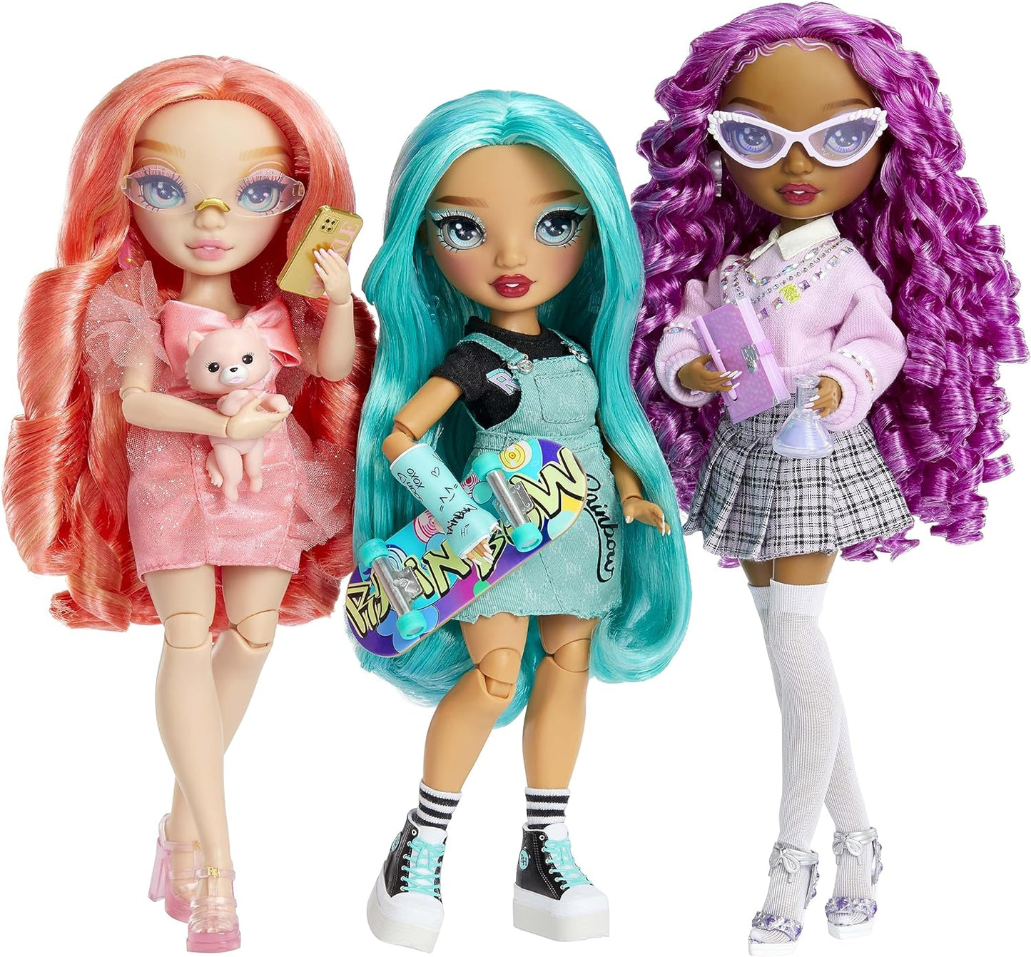 Rainbow High Boneca da moda - Pinkly Paige - Boneca da moda rosa em roupa da moda - com óculos e mais de 10 acessórios coloridos para brincar - ótima para crianças de 4 a 12 anos e colecionadores