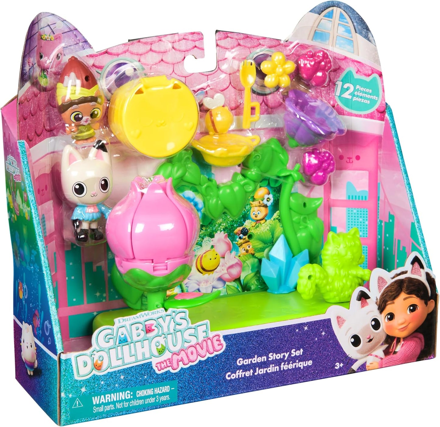 Gabby's Dollhouse: O Filme, Conjunto História no Jardim, Figuras do Gnomo Pandy Paws e do Gatinho e 9 Acessórios para Casa de Bonecas, Brinquedos Infantis para Meninas e Meninos a partir de 3 Anos