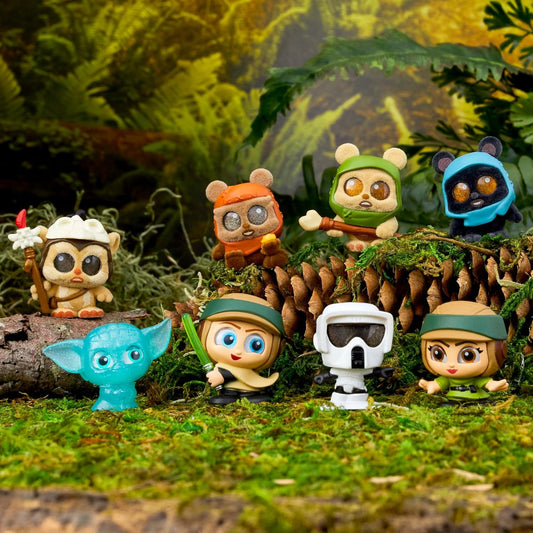 Just Play Dê uma olhada na coleção Ewok de Star Wars do Doorables