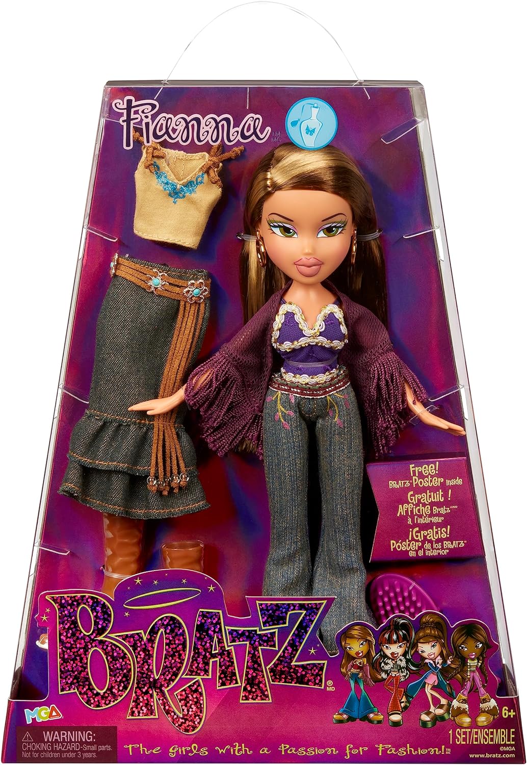 Bratz Original Fashion Doll FIANNA Serie Muñeca, Atuendos y